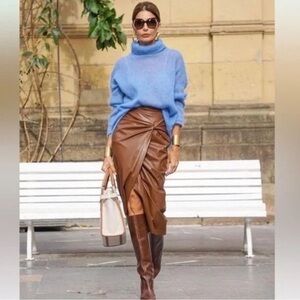 Zara faux leather wrap skirt